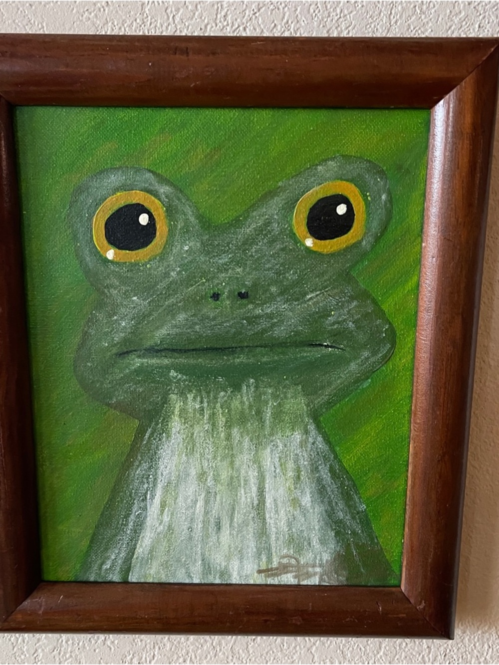 Green Frog Original Painting
